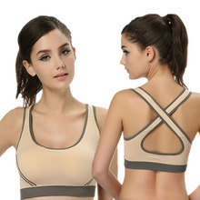 2015 Hot new Women Yo ga Athletic Sports Bras Female Crop Tops Seamless Racerback Padded Vest