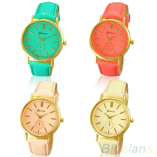 Women s Fashion Geneva Roman Numeral Faux Leather Quartz Analog Wrist Watch 1MSK 29KX