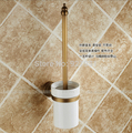 Top quality Bathroom Toilet Brush Ceramic Holder Antique Brass Wall Mounted