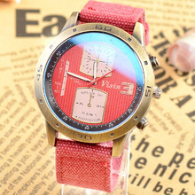 Europe Hot 2015 New Fashion Casual Watch Men Cool Cowboy Canvas Scale Dial Analog Quartz Watch
