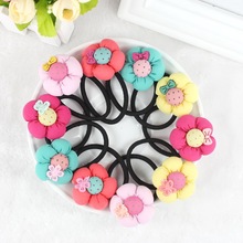TS 5pcs Pumpkin flowers children baby girls hair accessories rubber bands barrettes girl headwear Retail wholesale Boutique