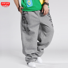 2016 new parkur parkour pants hip hop plus size long loose thicken trouser good bye Luffy print