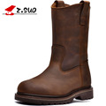 Men Top Quality Handmade Genuine Leather Low Top Ankle Boots Brand Martin Boot Classic Slip On
