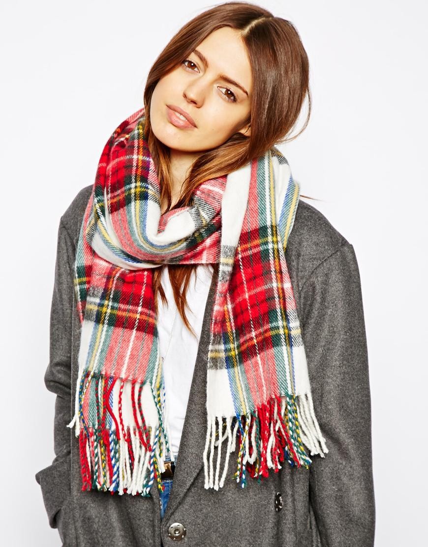 Free Shipping 2015 New Fashion Women font b Tartan b font White Check Scarf With Tassels