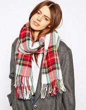 Free Shipping 2015 New Fashion Women Tartan White Check Scarf With Tassels 65cm*185cm For Ladies&Female