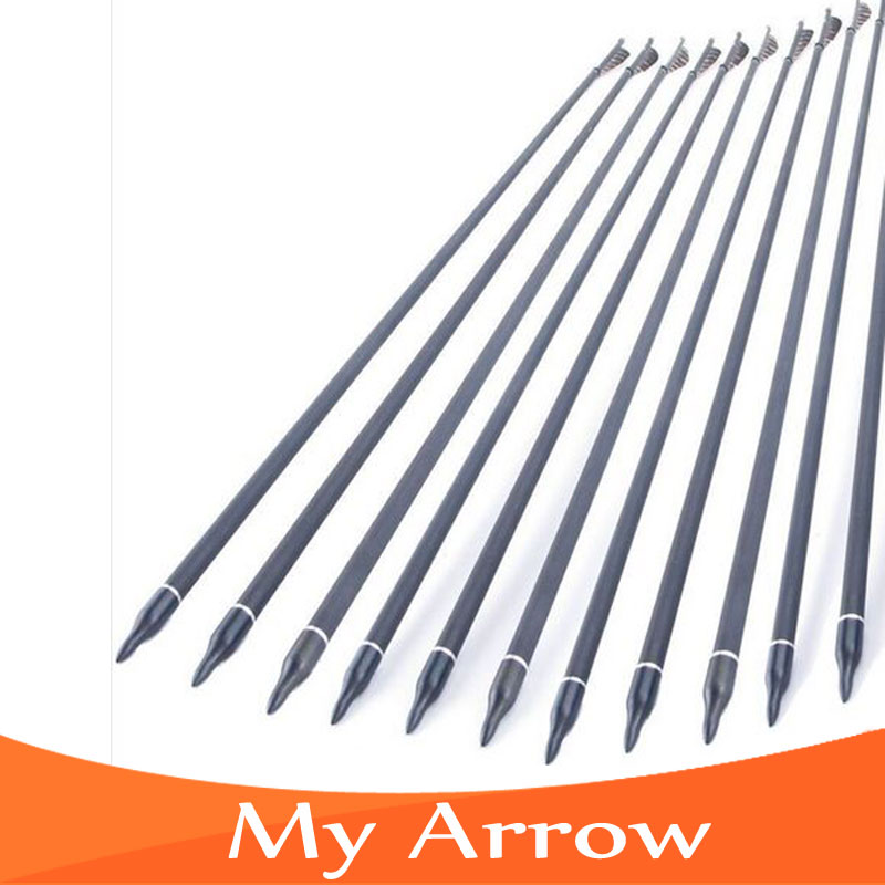 6pcs lot Changeable Arrowhead 30 Carbon Archery Bow Arrows Spine 500 Professional Hunting Shooting Practice Bow