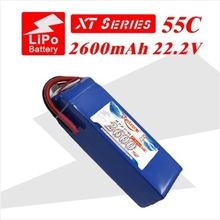 2pcs redzone rc lipo battery 55C 2600mAh 22.2V 6s for rc helicopter fixed-wing aircraft quadcopter