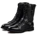 Fashion Plus Size High-top Men Boots Five Belt Buckle Decorative Male
