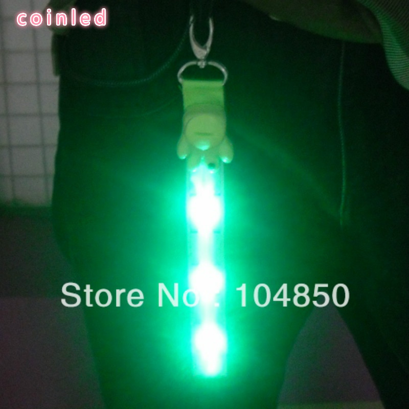 Free Shipping! Wholesale 10pcs/lot LED Flash Flat Optical Fiber Reflective PVC Pendant Ornament As Camping Hiking Equipment