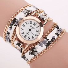 CCQ Flower Leather Bracelet Watches Fashion Women Dress Watches Quartz Watch Relojes Mujer Relogio Feminino Clock 2015 1692