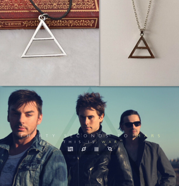 30 Seconds To Mars Triad Necklace Triangle Silver Necklace Pendant collier femme men jewelry collier femme