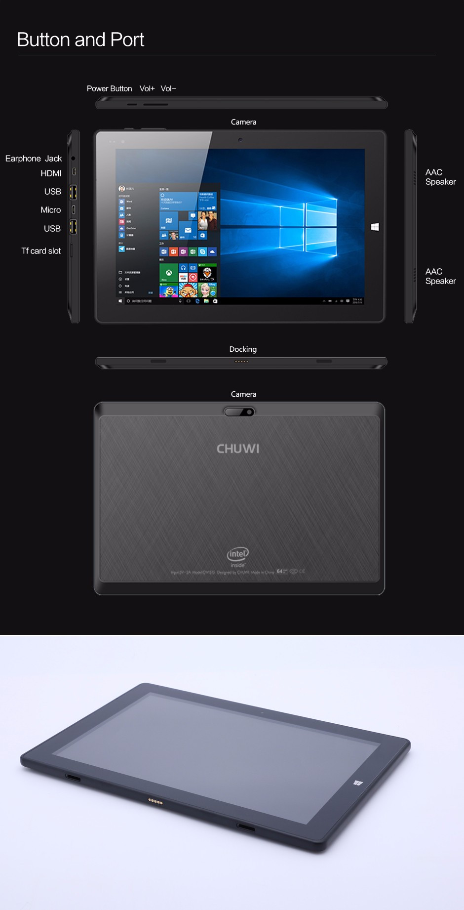 CHUWI HI10 WINDOWS 10 TABLET PC INTEL ATOM CHERRY TRAIL Z8300 9