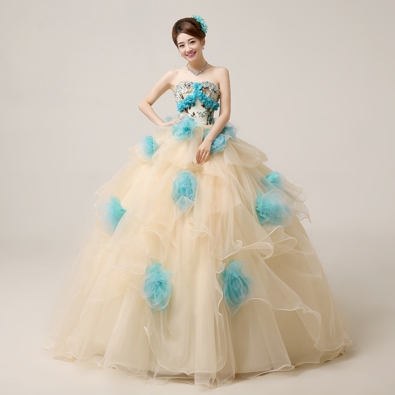 Cheap-Prom-Homecoming-Dresses-Strapless-Lace-Up-Ball-Gown-Flower-Tulle ...