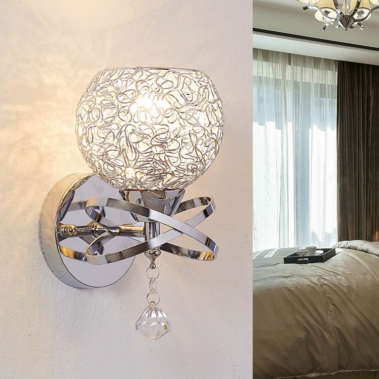 Modern Crystal Wall Lamps Bedroom Bedside Wall Lights Kitchen Cabinet Wall Sconce Abajur ...