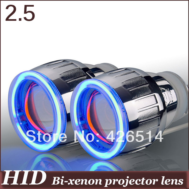 All-metal!35w 2.5'' inch  HID Bi-xenon Projector Lens  Angel Eye+ Demon Eye general installation chassic 2GB-BM