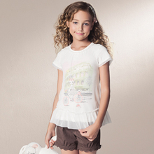 Brand New Annil summer girls clothing gentle women gauze o-neck short-sleeve t-shirt ag421397