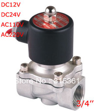 Free Shipping NEW 3/4″ Stainless Steel Solenoid Valve VITON Water Air Oil N/C 120’C 2S200-20 DC12V