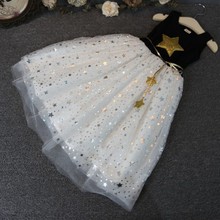 2015 Summer Children Kid Girls One Piece Dress Stars Sequins Tulle Bow Dress Tutu Dress Baby