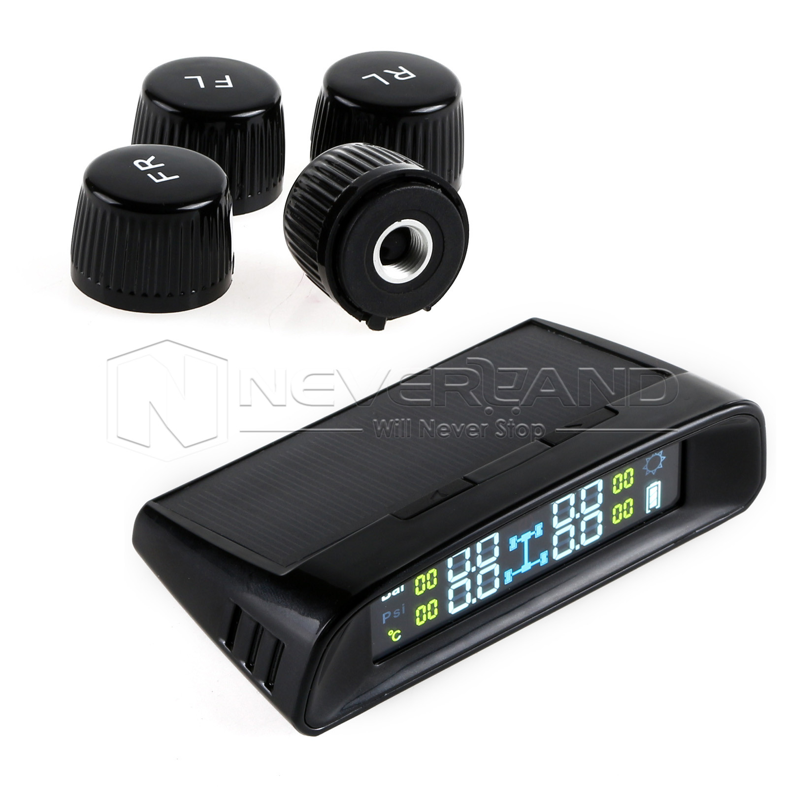 TPMS LCD Display Car Wireless Tire Tyre Pressure Monitoring System 4 External Sensors For Cars Solar Power D10 TPMS LCD Display Car Wireless Tire Tyre Pressure Monitoring System 4 External Sensors For Cars Solar Power D10