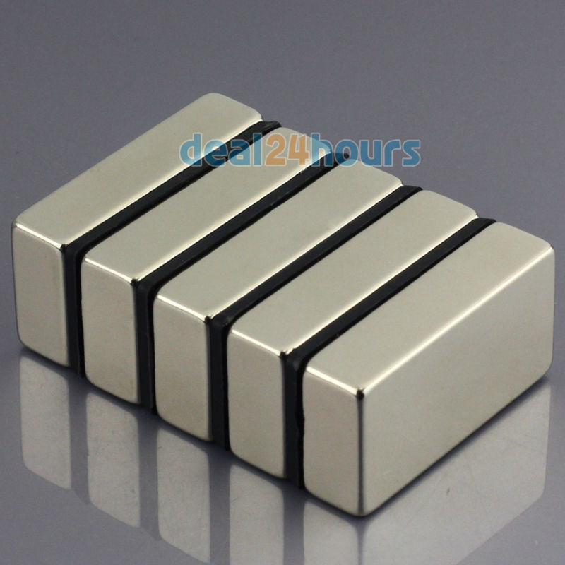 5pcs N50 Super Strong Block Cuboid Neodymium Magnets 40 x 20 x10mm Rare Earth Free Shipping!