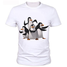 Alaska penguin printing men’s T-shirt Fashion Casual Cotton T shirt Cute Funny Penguin Graphic Short Sleeves T-shirt Tops 94#