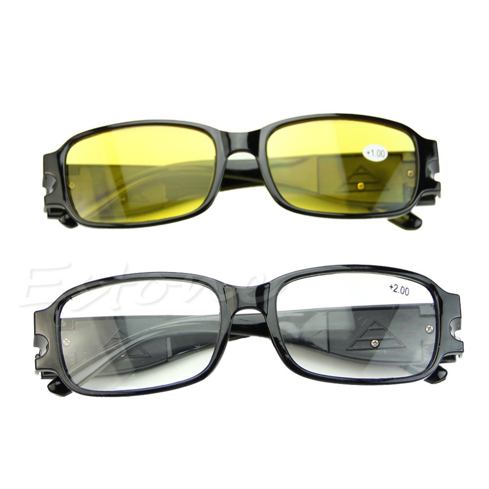Free Shipping New Multi Strength Reading Night Vision Glasses Presbyopia Diopter Eyeglass LED