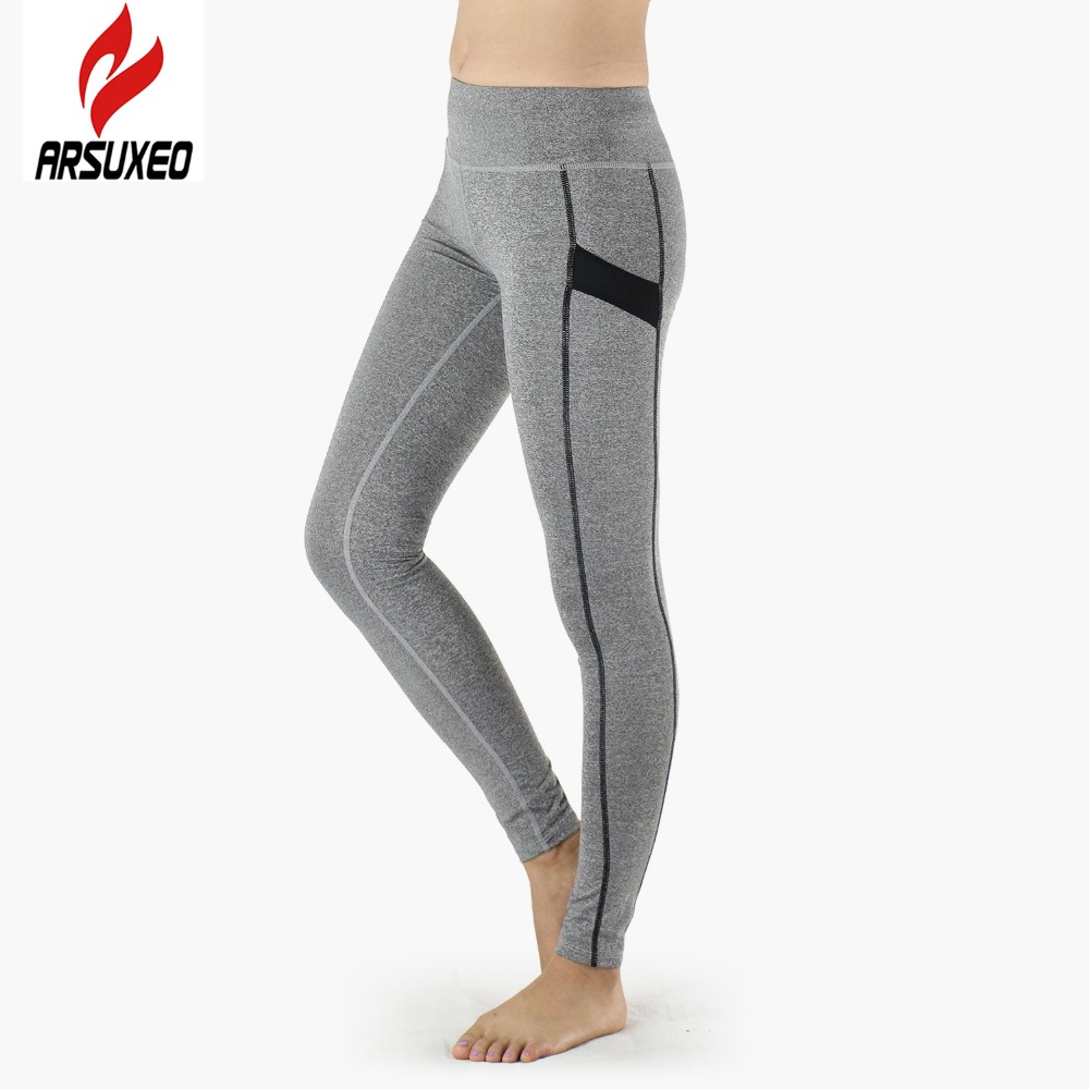 Arsuxeo 2016 Women Running Pants Compression Tights Fitness Exerise