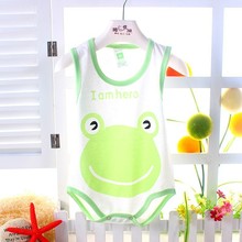 2015 hot sell high quality baby bodysuit newborn clothing sleeveless summer style cartoon animal kids outfits