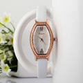New Fashion Tonneau Women Crystals Watches Delicate Vintage Elegant Lady Leather Strap Wristwatch Quartz Analog Relojes