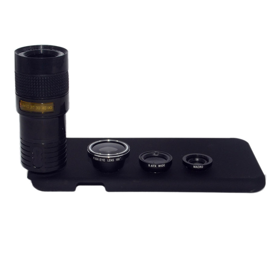 4 in 1 Camera Lens for iPhone 6 6s plus 9X Zoom Telescope Lens+ Fisheye