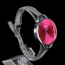 New Sketchy Oversize Bezel Fashion Lady Watch with Stainless Steel Narrow Band Free Shipping