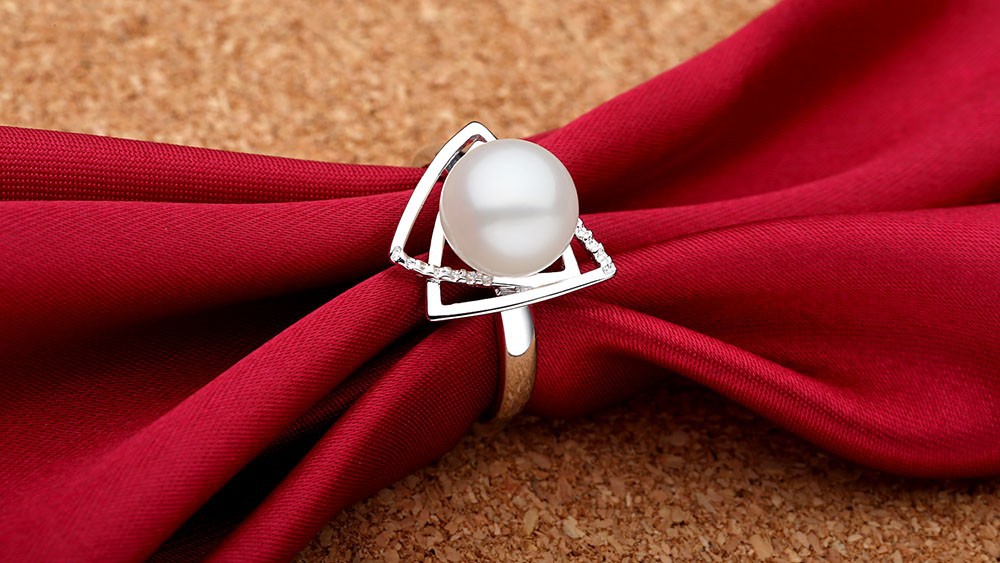 Christmas birthday unique jewelry gift th whit925 sterling silver setting big true freshwater pearl wedding bands rings