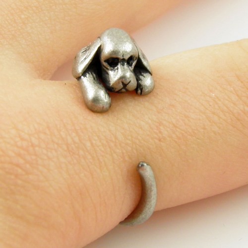Animal Wrap Ring - Cocker Spaniel Dog Silver