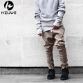 HZIJUE 2017 fashion trousers brand Saint Manshion Side Zipper men slim Boost Casual jogger Pants Khiki