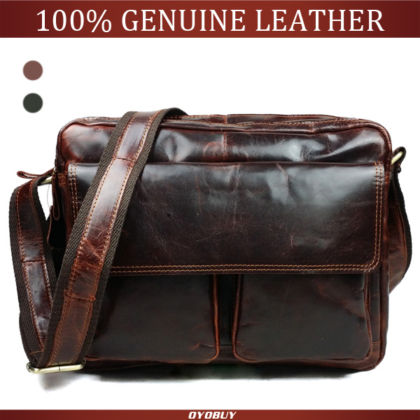 2015 New Genuine Leather men messenger bags casual...
