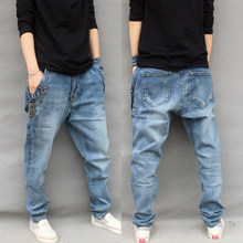 2016 new Men’s Clothing Casual Jeans Fashion hip hop harem pants Male plus size taper loose Elastic pants Pencil Jeans