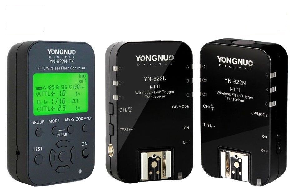 Yongnuo-1-x-YN-622N-TX-2-x-RX-i-TTL-LCD-Wireless-Flash-Trigger-Set