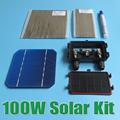 Hot Sale 100W DIY Solar Panel Kit 5x5 125 Monocrystalline 100Watt Mono solar cell tab wire