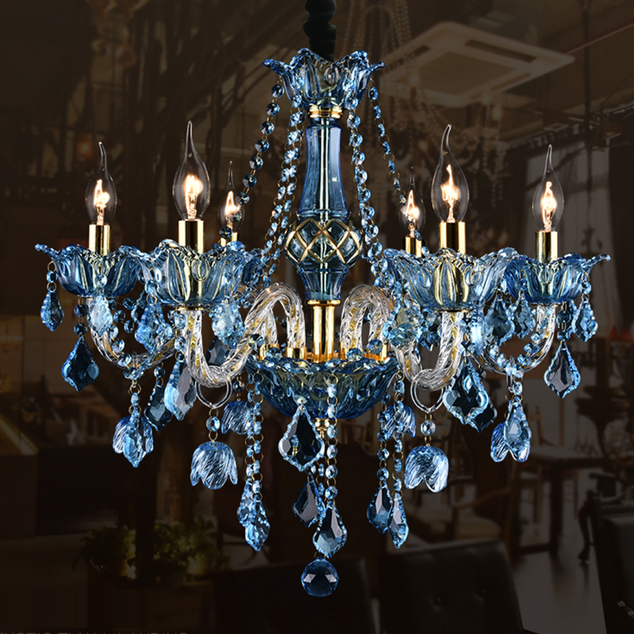 Acquista all'ingrosso online hotel blu lampadario moderno da ...