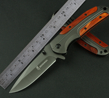 Folding Knife Browning Fast Open Knife 440C 57HRC Steel + Rosewood Handle Knives With Belt Clip Camping Tools 1pcs