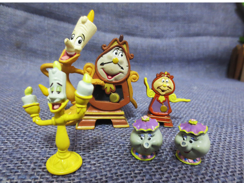 2015 5pcs Set Beauty and the Beast PVC Figure Action Toy Figures 4 9cm