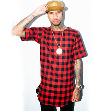 Fashion Brand Side Zip 2015 Extended Hip Hop Rock T Shirt Hipster Kpop Swag Clothes Last Kings Tyga Clothing For Men Tshirts