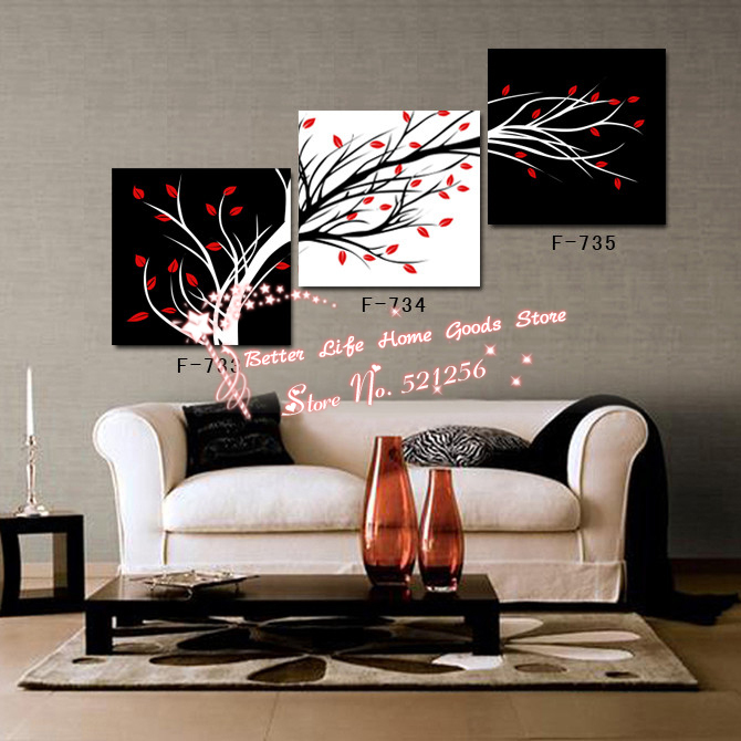Excellente qualité noir et blanc avec rouge arbre achetez des ... Rouge Salon décor