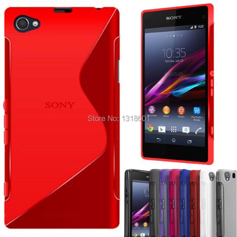 Free Shipping TPU Soft Silicone S Line Phone Case Cover For Sony Xperia Z1 Compact Z1