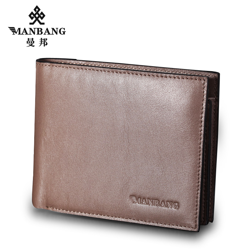 Mambang wallet full leather first layer of leather short wallet 2013 new business casual men's wallet