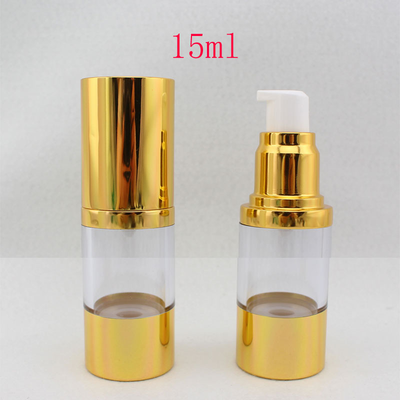 Free shipping 15ml metal airless bottle cosmetic containers, Cosmetic Bottle airless vacuum pump bottle 20pc/lot