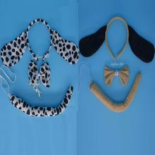 Lovely Party Animal Dalmatian Dog Ear 3D Headband Headwear 3 PCS Children Costume