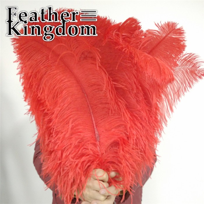 50-55cm red ostrich feather 1