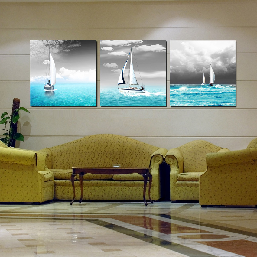 Compra azul y gris decoración de la habitación ...