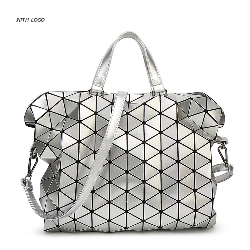 Geometric Design Fashion Bao Bao Handbag Foldable font b Plaid b font Women Shoulder Bag Quilted
